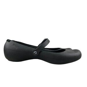 Crocs Women's Size 9 Alice Black Closed Toe Mary Jane Strap Work Ballet Flats
